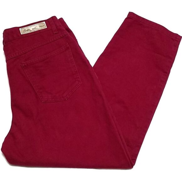 VINTAGE 90s Bill Blass Red Maroon Easy Fit Jeans - Picture 1 of 7